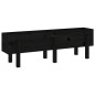 vidaXL Arriate elevado de jardín madera maciza pino negro 121x30x38 cm vidaXL Arriate elevado de jardín madera maciza pino negro 121x30x38 cm