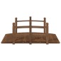 vidaXL Puente de jardín con barandillas madera de abeto 150x67x56cm vidaXL Puente de jardín con barandillas madera de abeto 150x67x56cm