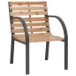 vidaXL Sillas de jardín 2 unidades madera maciza de abeto