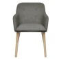 vidaXL Sillas de comedor 2 uds tela gris claro y madera maciza roble