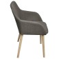 vidaXL Sillas de comedor 2 uds tela gris claro y madera maciza roble