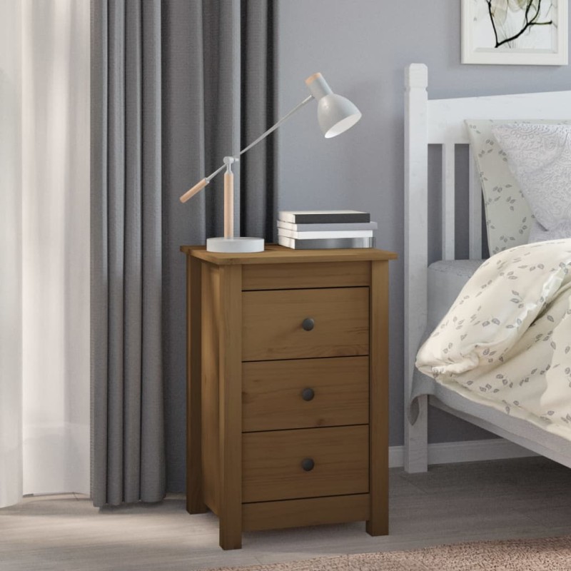 vidaXL Mesita de noche madera maciza de pino marrón miel 40x35x61,5 cm vidaXL Mesita de noche madera maciza de pino marrón miel 40x35x61,5 cm