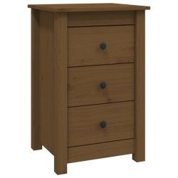 vidaXL Mesita de noche madera maciza de pino marrón miel 40x35x61,5 cm