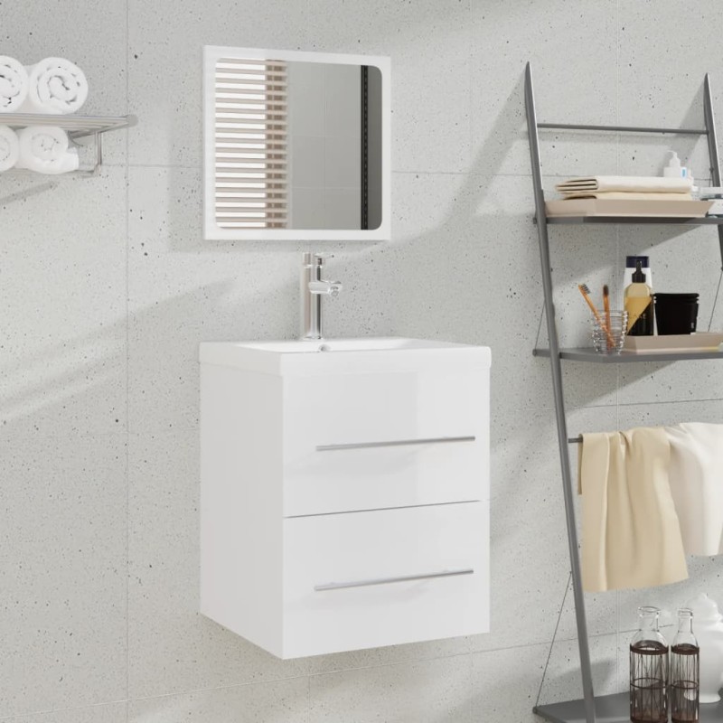 vidaXL Armario de baño con espejo blanco brillante 41x38,5x48 cm vidaXL Armario de baño con espejo blanco brillante 41x38,5x48 cm