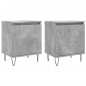 vidaXL Mesitas de noche 2 uds madera gris hormigón 40x30x50 cm