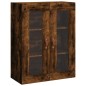 vidaXL Aparador alto madera contrachapada roble ahumado 69,5x34x180 cm