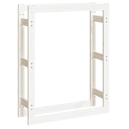 vidaXL Estante para leña madera maciza de pino blanco 80x25x100 cm