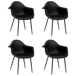 vidaXL Sillas de comedor 4 unidades negras PP
