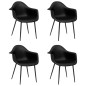 vidaXL Sillas de comedor 4 unidades negras PP vidaXL Sillas de comedor 4 unidades negras PP