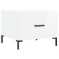 vidaXL Mesa de centro 2 uds madera ingeniería blanco brillo 50x50x40cm