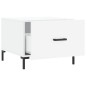 vidaXL Mesa de centro 2 uds madera ingeniería blanco brillo 50x50x40cm