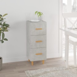 vidaXL Aparador de madera contrachapada gris hormigón 34,5x34x90 cm