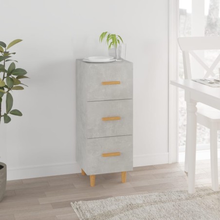 vidaXL Aparador de madera contrachapada gris hormigón 34,5x34x90 cm