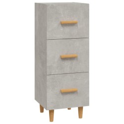 vidaXL Aparador de madera contrachapada gris hormigón 34,5x34x90 cm