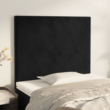 vidaXL Cabeceros 2 unidades de terciopelo negro 100x5x78/88 cm