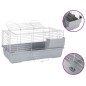 vidaXL Jaula de animales pequeños polipropileno metal gris 80x45x39 cm vidaXL Jaula de animales pequeños polipropileno metal gris 80x45x39 cm