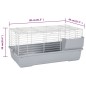 vidaXL Jaula de animales pequeños polipropileno metal gris 80x45x39 cm vidaXL Jaula de animales pequeños polipropileno metal gris 80x45x39 cm