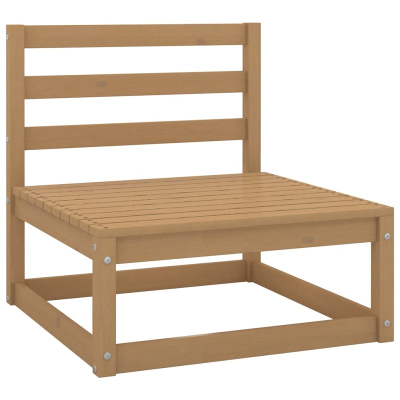 vidaXL Sofá central de jardín marrón miel madera maciza de pino vidaXL Sofá central de jardín marrón miel madera maciza de pino