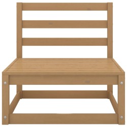 vidaXL Sofá central de jardín marrón miel madera maciza de pino