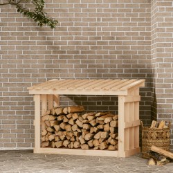 vidaXL Leñero de madera maciza de pino 108x64,5x77 cm