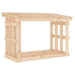 vidaXL Leñero de madera maciza de pino 108x64,5x77 cm