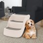 vidaXL Escalera perros plegable 3 peldaños plástico crema 50x38x38cm vidaXL Escalera perros plegable 3 peldaños plástico crema 50x38x38cm