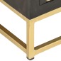 vidaXL Mueble de TV madera maciza de mango negro y dorado 120x30x40 cm
