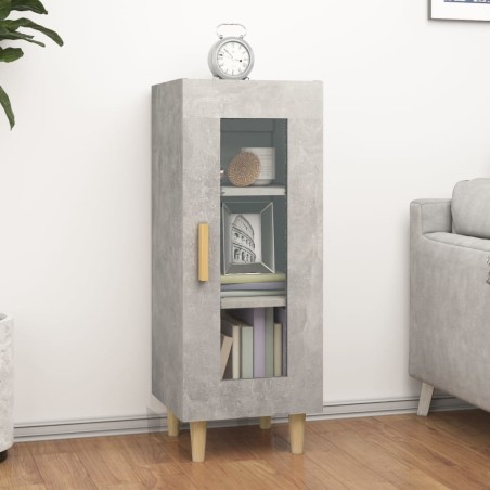 vidaXL Aparador de madera contrachapada gris hormigón 34,5x34x90 cm