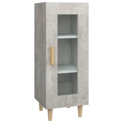 vidaXL Aparador de madera contrachapada gris hormigón 34,5x34x90 cm
