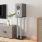 vidaXL Soportes altavoces 2 uds vidrio templado plata negro 4 pilares vidaXL Soportes altavoces 2 uds vidrio templado plata negro 4 pilares