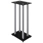vidaXL Soportes altavoces 2 uds vidrio templado plata negro 4 pilares vidaXL Soportes altavoces 2 uds vidrio templado plata negro 4 pilares