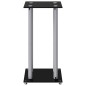 vidaXL Soportes altavoces 2 uds vidrio templado plata negro 4 pilares vidaXL Soportes altavoces 2 uds vidrio templado plata negro 4 pilares