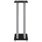 vidaXL Soportes altavoces 2 uds vidrio templado plata negro 4 pilares vidaXL Soportes altavoces 2 uds vidrio templado plata negro 4 pilares