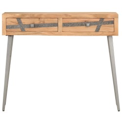 vidaXL Mesa consola de madera maciza de acacia 90x30x75 cm