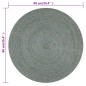 vidaXL Alfombra de yute tejida a mano redonda verde oliva 90 cm vidaXL Alfombra de yute tejida a mano redonda verde oliva 90 cm
