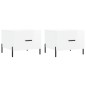 vidaXL Mesa de centro 2 uds madera ingeniería blanco brillo 50x50x40cm vidaXL Mesa de centro 2 uds madera ingeniería blanco brillo 50x50x40cm