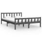 vidaXL Estructura de cama de madera maciza gris 140x200 cm vidaXL Estructura de cama de madera maciza gris 140x200 cm