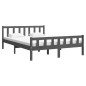 vidaXL Estructura de cama de madera maciza gris 140x200 cm vidaXL Estructura de cama de madera maciza gris 140x200 cm