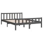 vidaXL Estructura de cama de madera maciza gris 140x200 cm vidaXL Estructura de cama de madera maciza gris 140x200 cm