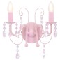 vidaXL Lámpara de pared con cuentas rosa con 2 bombillas E14