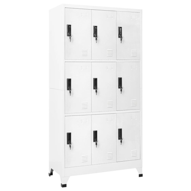 vidaXL Taquilla de acero blanco 90x45x180 cm vidaXL Taquilla de acero blanco 90x45x180 cm