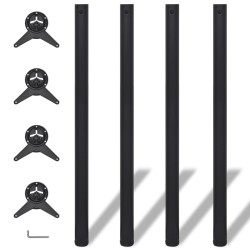 vidaXL Patas de mesa ajustables en 4 alturas negro 1100 mm
