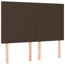 vidaXL Cabeceros 4 unidades cuero sintético marrón 72x5x78/88 cm