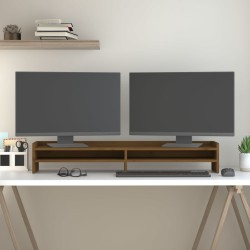 vidaXL Soporte de monitor madera maciza pino marrón miel 100x24x16 cm