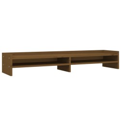vidaXL Soporte de monitor madera maciza pino marrón miel 100x24x16 cm