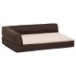 vidaXL Colchón de cama de perro ergonómico aspecto lino marrón 60x42cm vidaXL Colchón de cama de perro ergonómico aspecto lino marrón 60x42cm