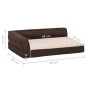 vidaXL Colchón de cama de perro ergonómico aspecto lino marrón 60x42cm vidaXL Colchón de cama de perro ergonómico aspecto lino marrón 60x42cm