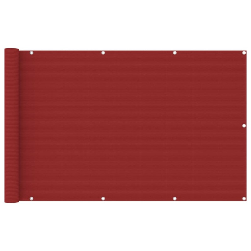 vidaXL Toldo para balcón HDPE rojo 120x600 cm
