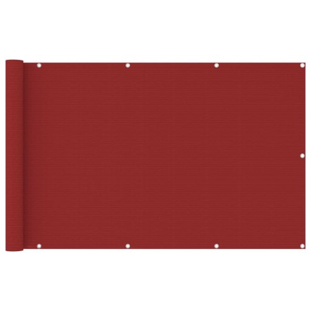 vidaXL Toldo para balcón HDPE rojo 120x600 cm