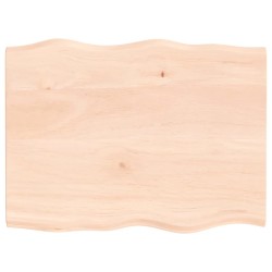 vidaXL Tablero de mesa madera maciza roble borde natural 80x60x2 cm
